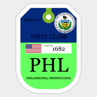 Philadelphia airport luggage tag Sticker